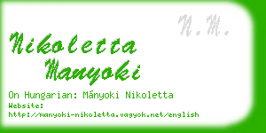 nikoletta manyoki business card